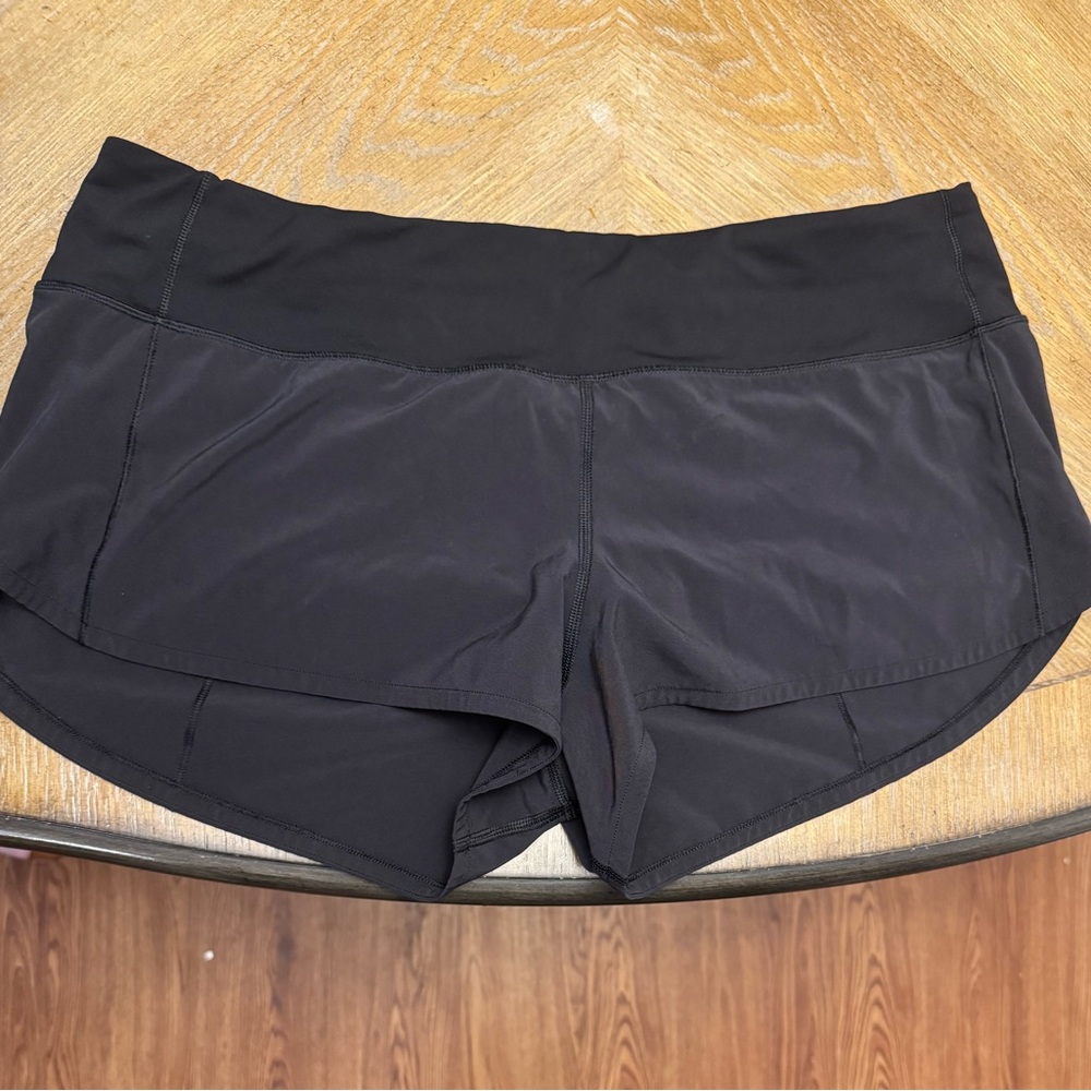 Lululemon Speed Up Short Long 4" Updated Fit Black Sz 10